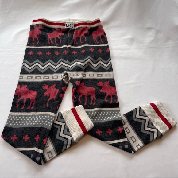 4T MOOSE Pajama set Boy/Girl matching set Long sleeved Lazy One 100%cotton EUC - Picture 4 of 6